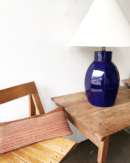 Vintage Cobalt Blue Ceramic lamp with Shade