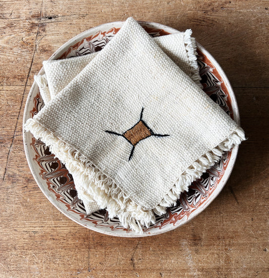 Vintage Embroidered Cotton Napkins