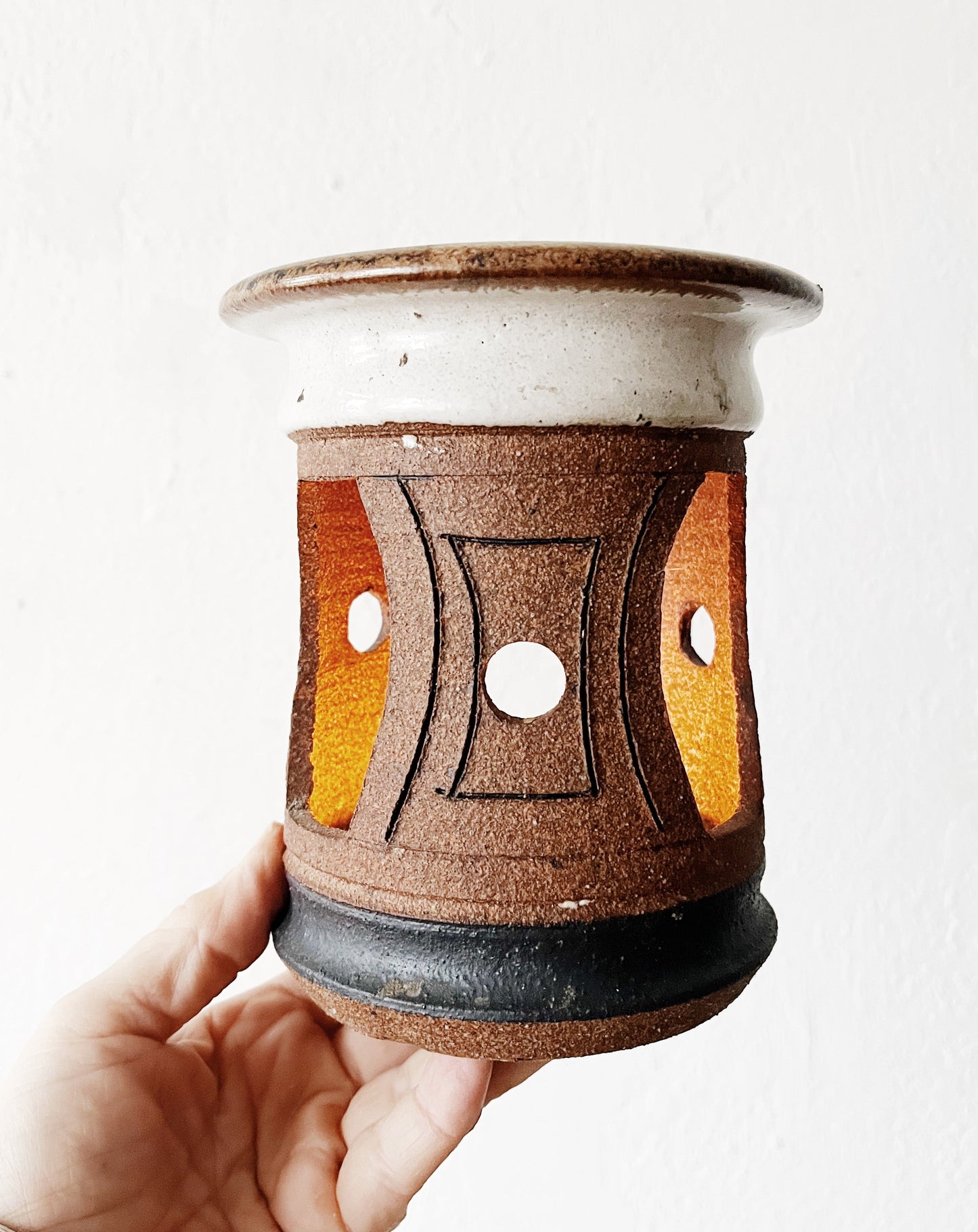 Vintage Stoneware Luminary