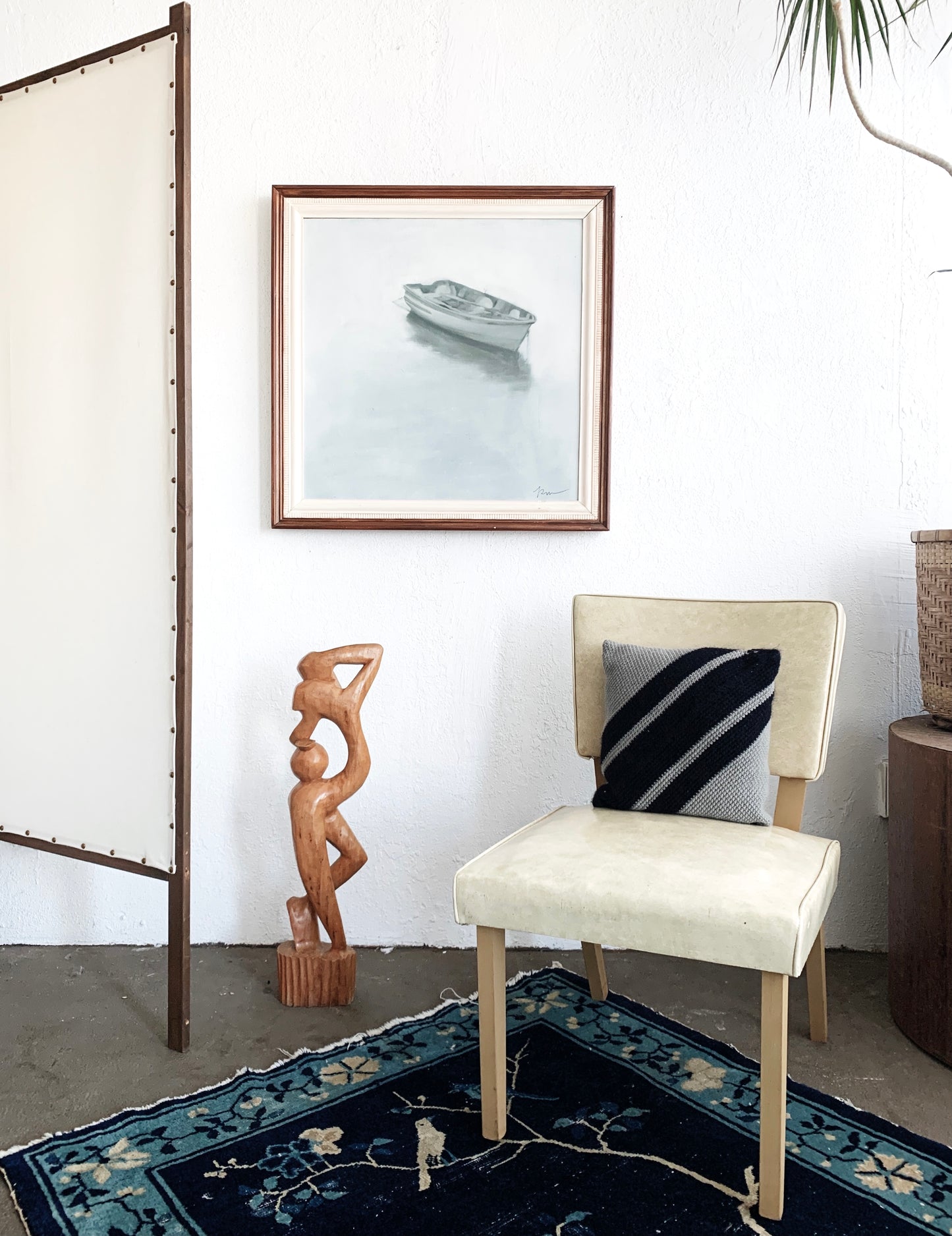 Large Vintage Carved Wood Sculpture