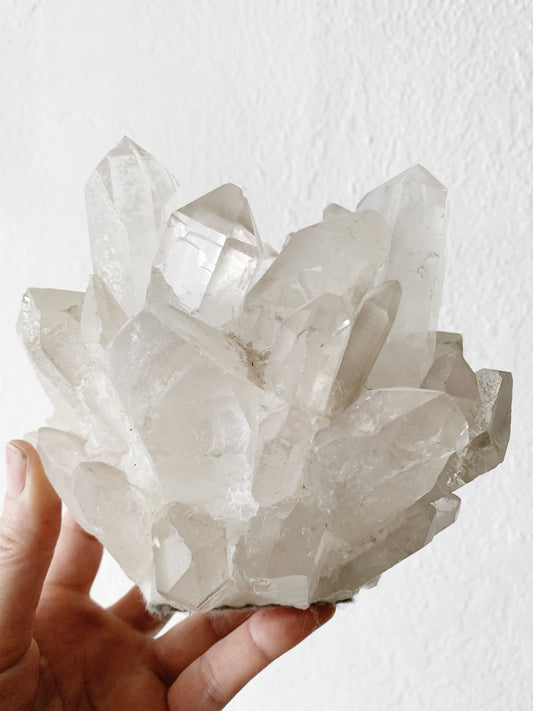 Large Quartz Crystal Cluster Votive Holder