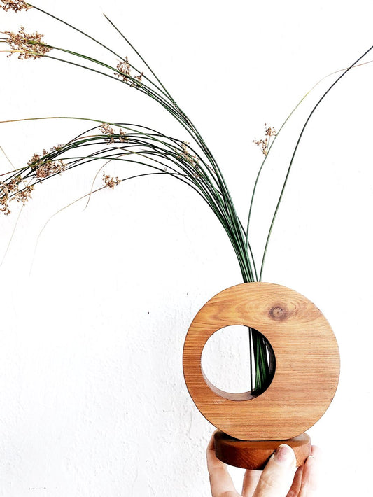 Handmade Wooden Circle Vase