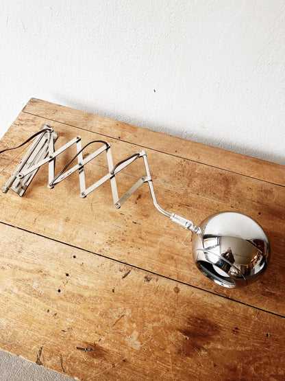 Mid Century Chrome Accordion Lamp