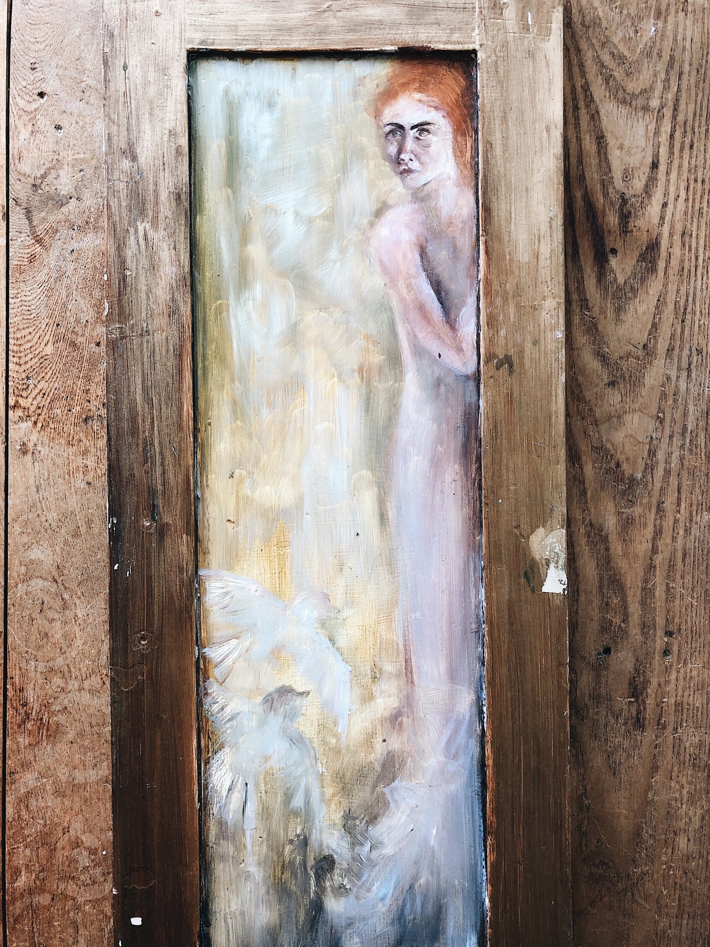 Vintage Ghostly Panel Painting