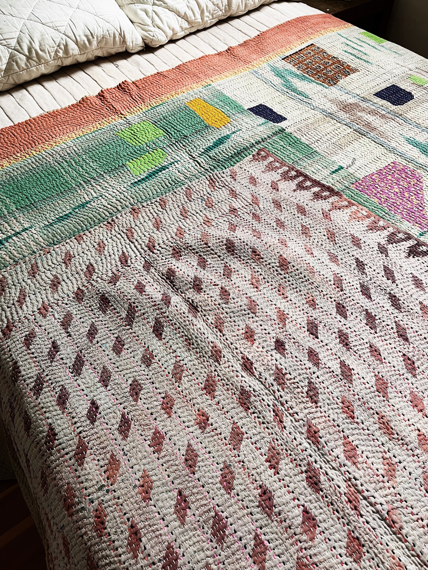 Handmade Cotton Kantha Quilt
