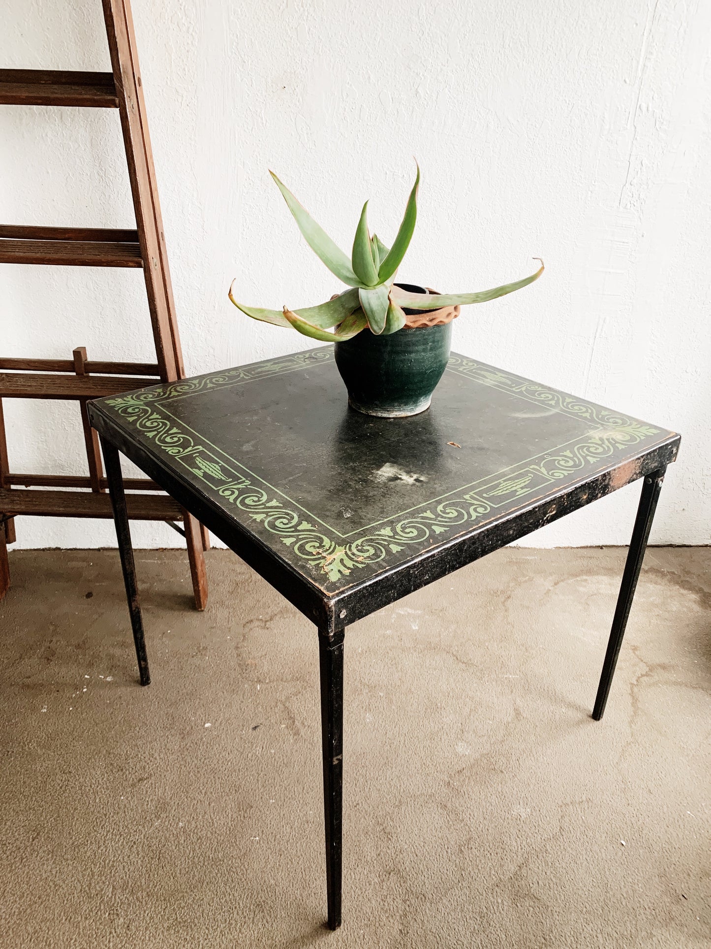 Vintage Metal Folding Card Table