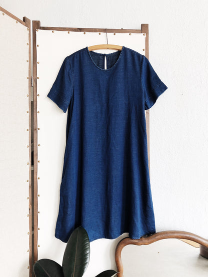 Indigo Dyed A Line Shift