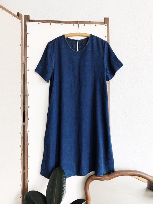 Indigo Dyed A Line Shift
