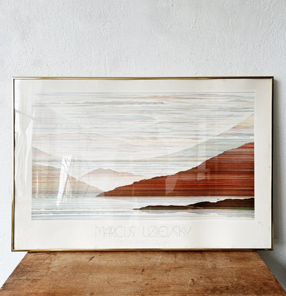 Vintage Framed Marcus Uzilevsky ‘Gateway’ Linear Litho