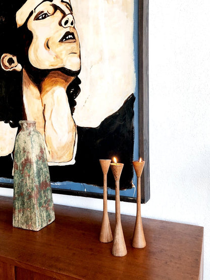 Mid Century Candlestick Trio