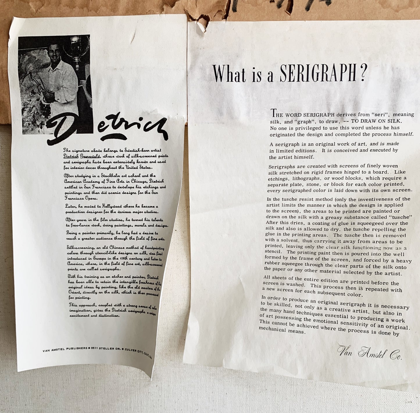 Extra Large Mid Century Dietrich Grunewald Serigraph