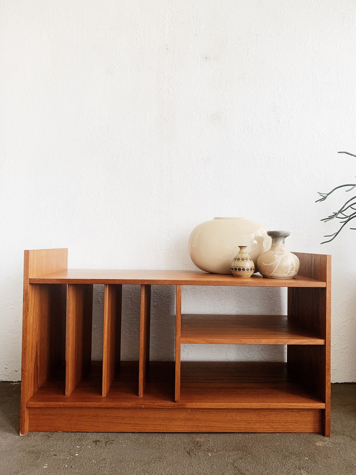 Mid Century Teak Media Shelf Danish
