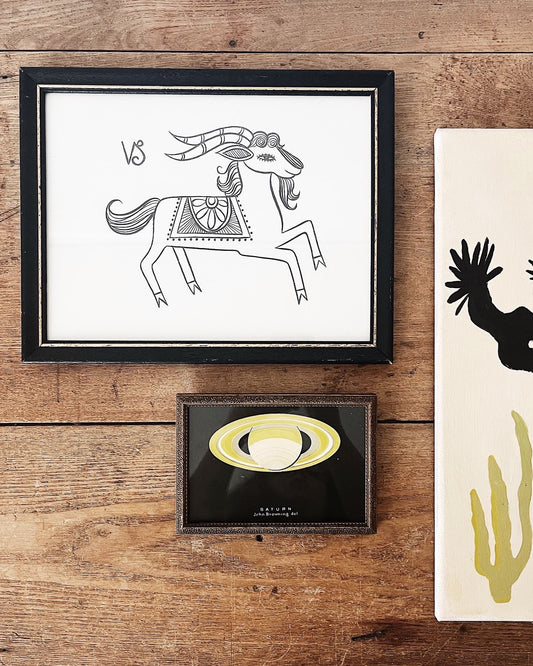 Pair Capricorn Astrological Art