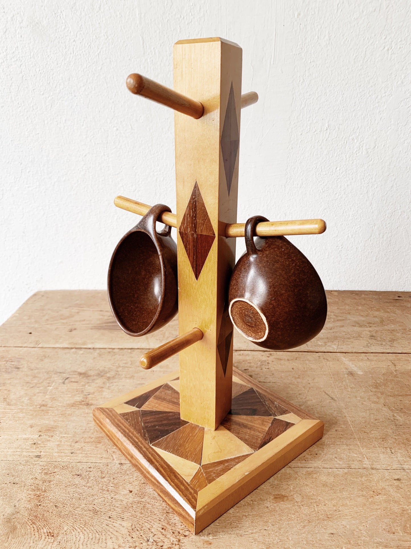 Vintage Wood Inlay Rack