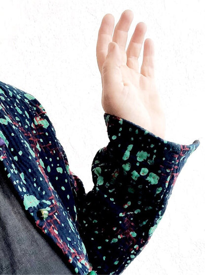 Fitted Quilted Splatter Coat