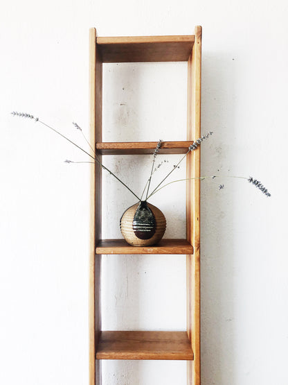 Long Wood Cubby Shelf