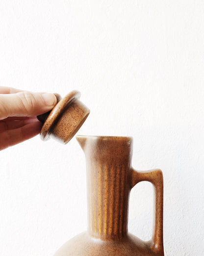 Vintage Monmouth Stoneware Pitcher and Lid