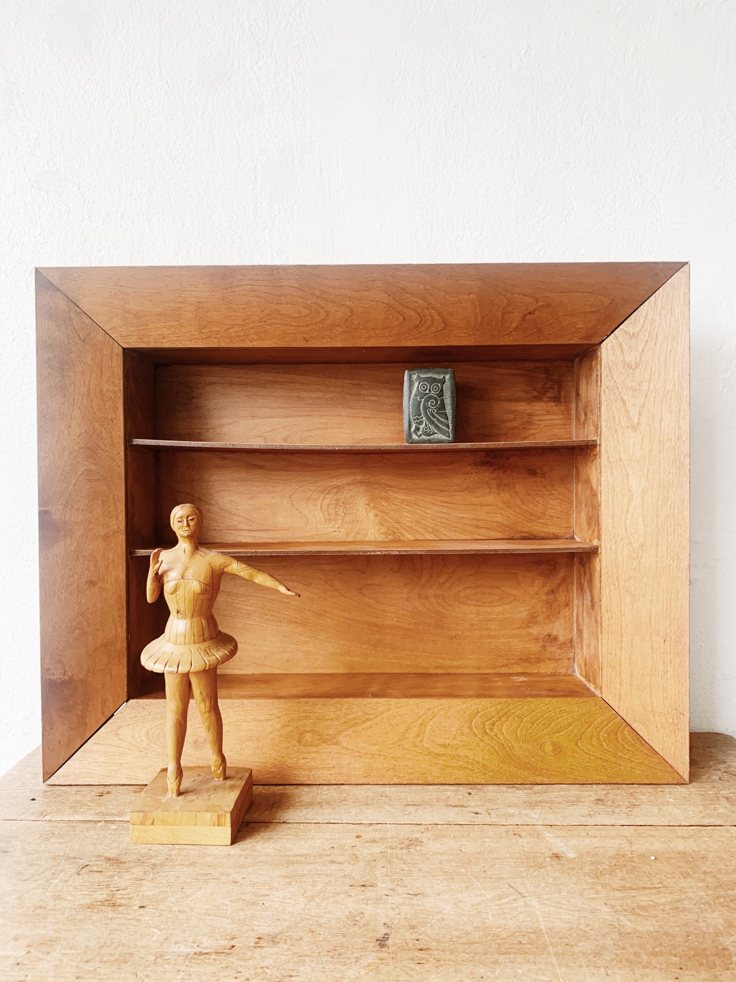 Vintage handmade Wood Shadow Box Shelf