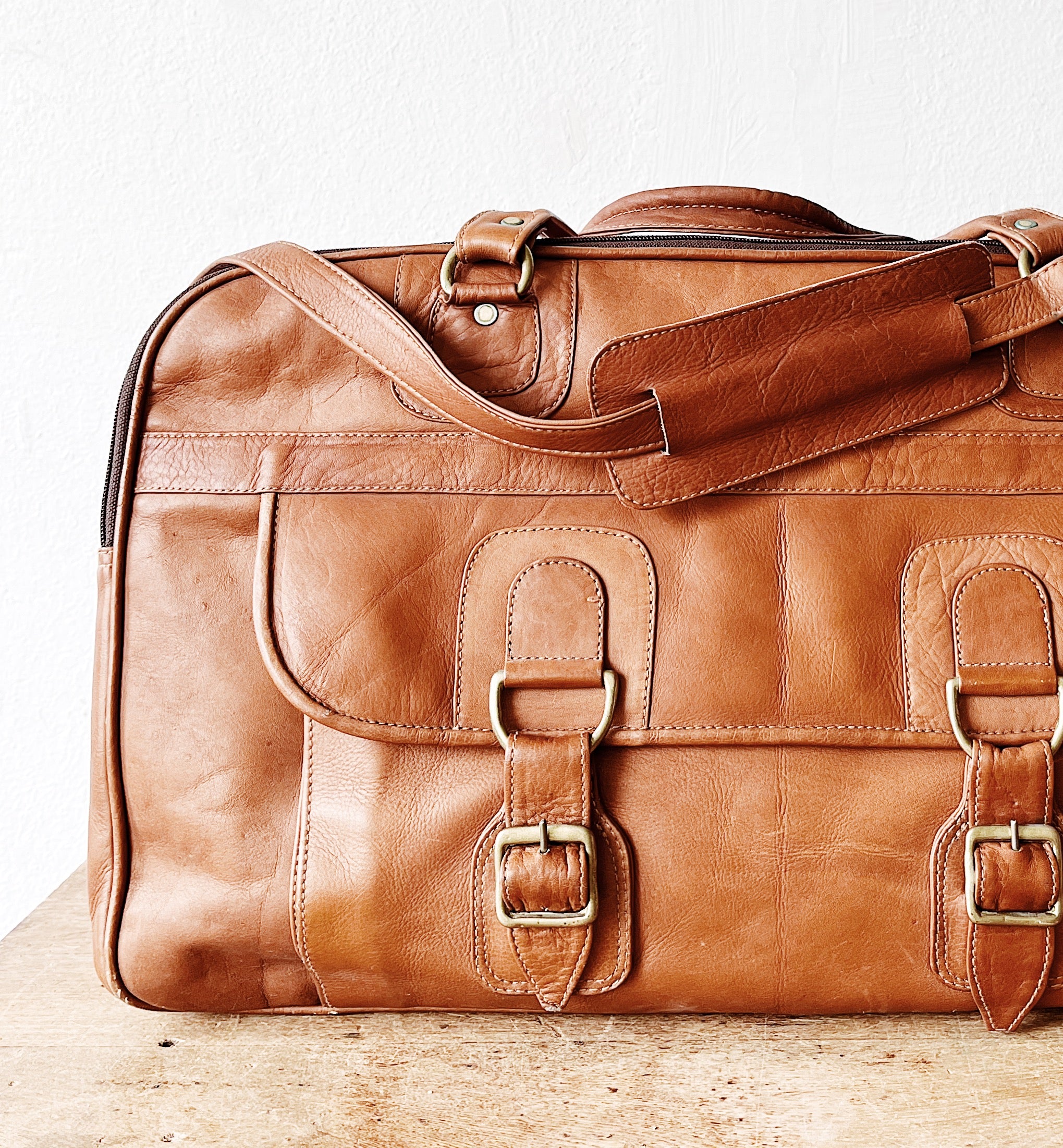 Vintage Leather Duffel Bag