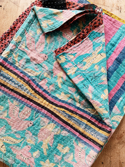 Vintage Reversible Kantha Quilt