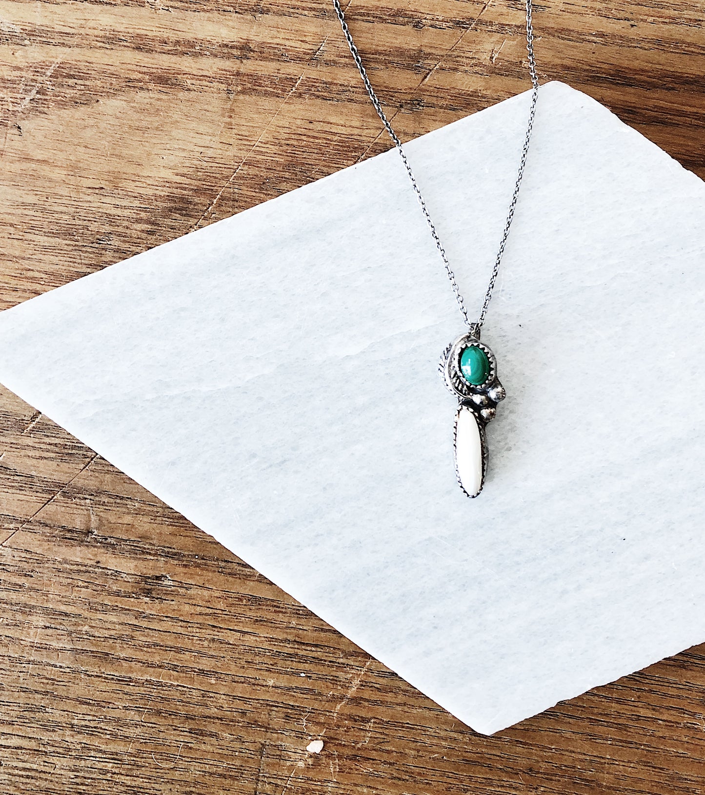 Vintage Silver and Stone Pendant