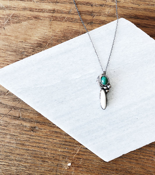 Vintage Silver and Stone Pendant
