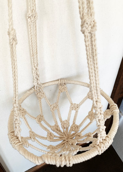 Vintage Macrame Basket Plant Hanger