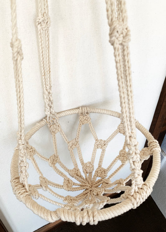 Vintage Macrame Basket Plant Hanger