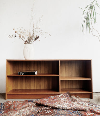 Vintage Danish Wood Veneer Shelving Unit