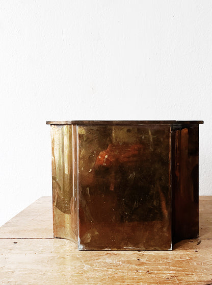 Vintage Aged Brass Cache Pot