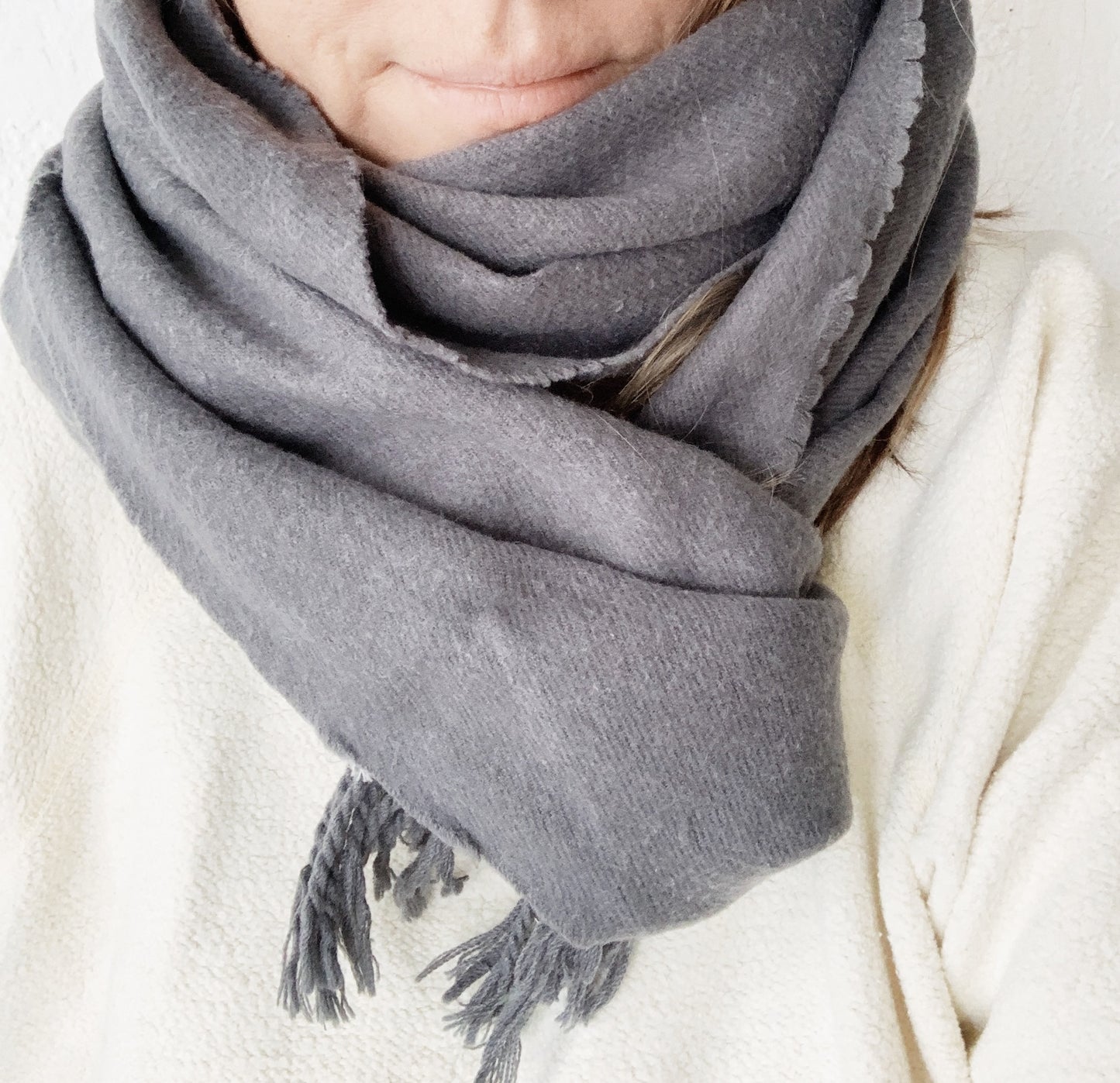 Grey Cashmere Scarf