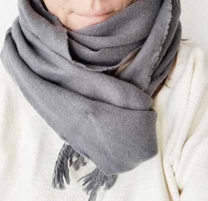 Grey Cashmere Scarf