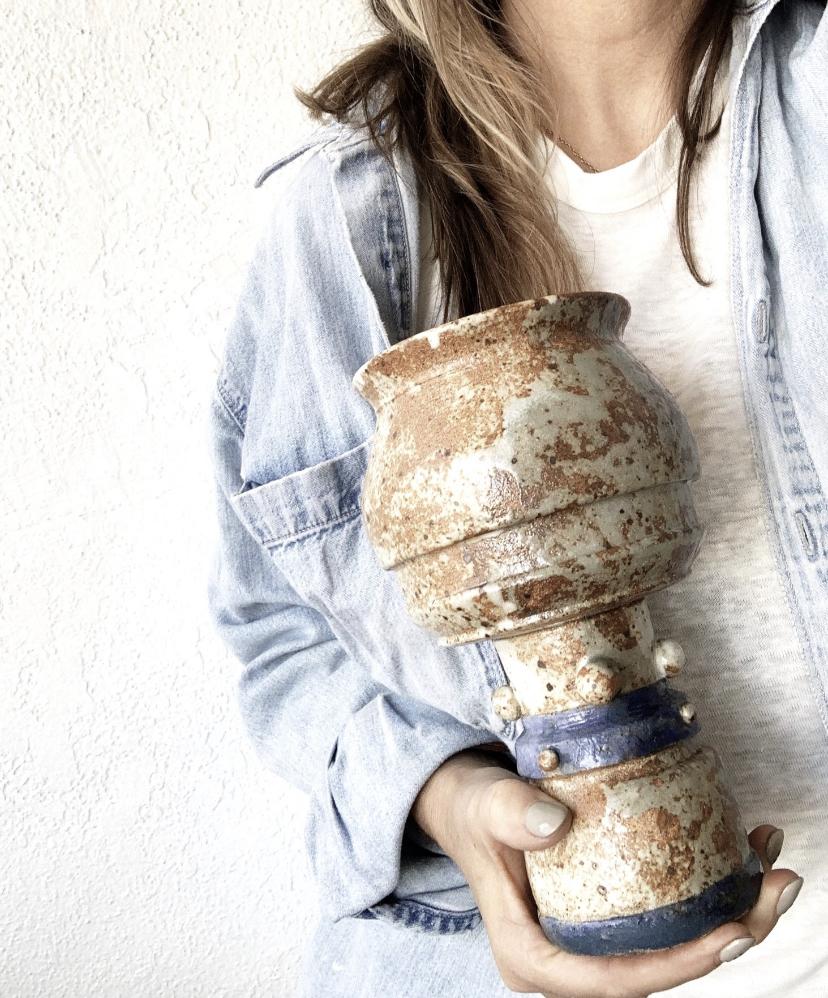 Potted Succulent in Handmade Vessel