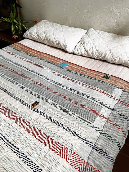 Handmade Cotton Kantha Quilt