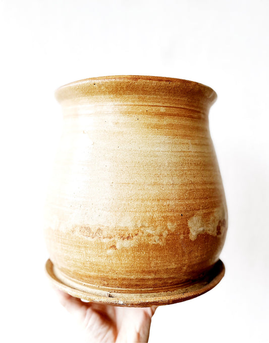 Large Handmade Ceramic Planter with Tray