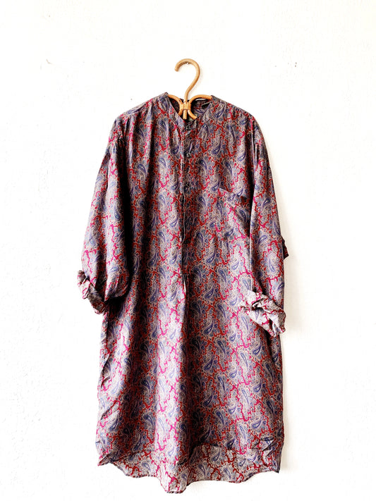 Paisley Tissue Weight Silk Tunic/Night Shirt