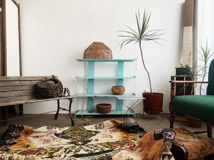 Vintage Turquoise Metal Shelf