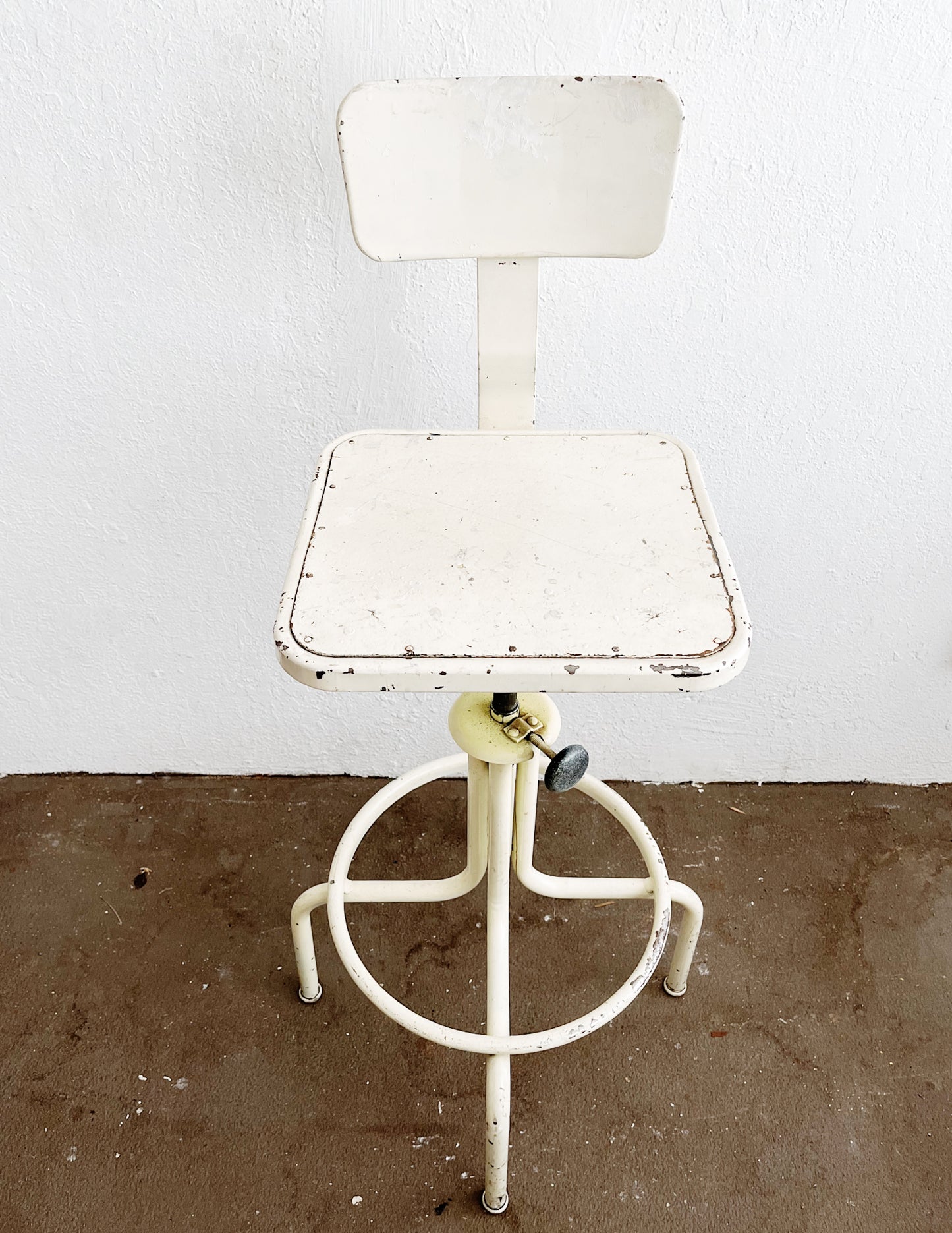 Mid Century Industrial Adjustable Stool