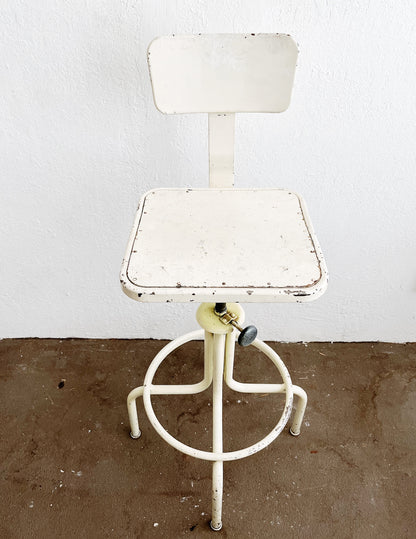 Mid Century Industrial Adjustable Stool