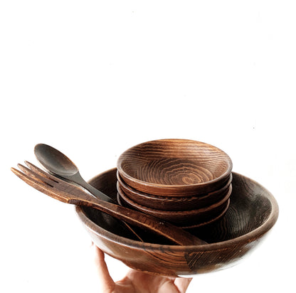 Vintage Wood Salad Set