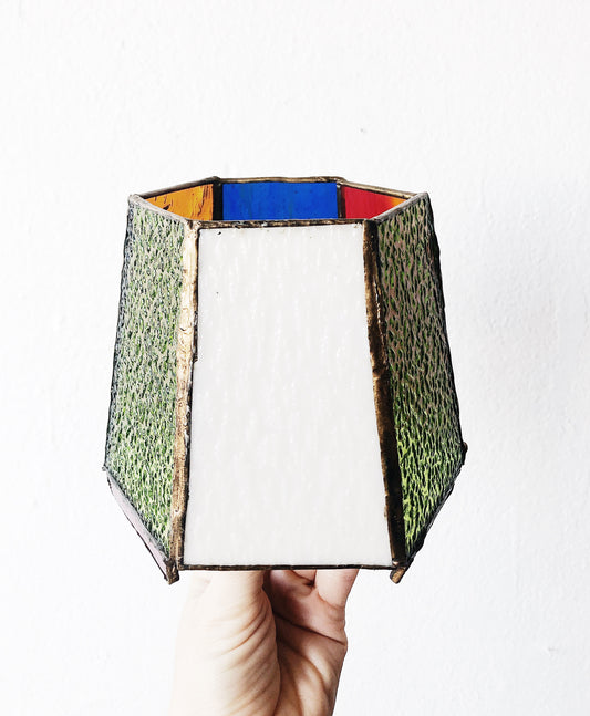 Vintage Stained Glass Lantern