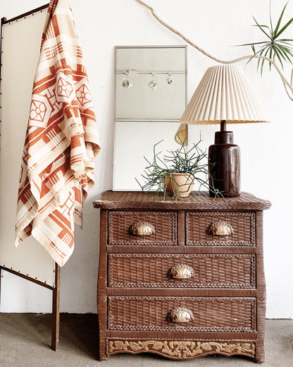 Vintage Wood Framed Chest of Drawers