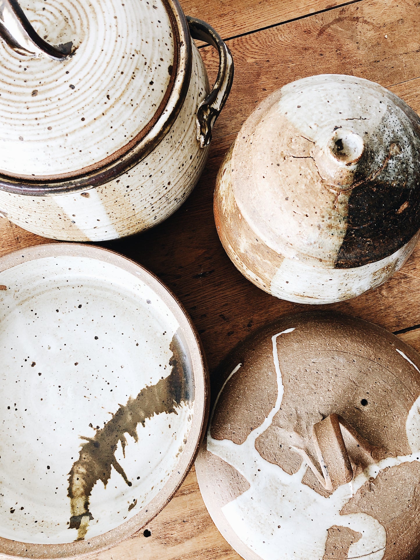 Vintage Lidded Stoneware Crock