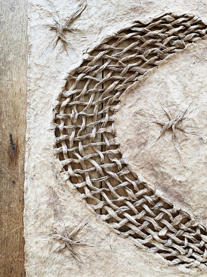 Handmade Moon and Stars Fiber Pulp Art