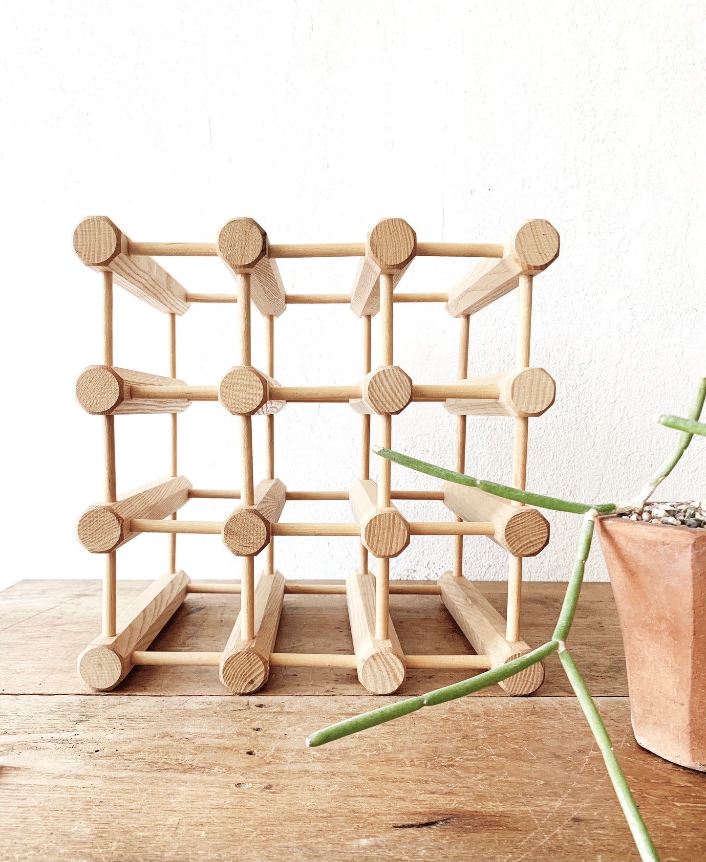 Handmade Natural Ash Modular Wine Rack