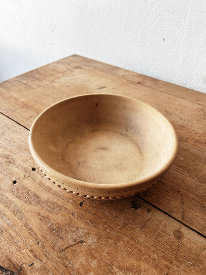 Vintage Carved Wood Bowl Greece