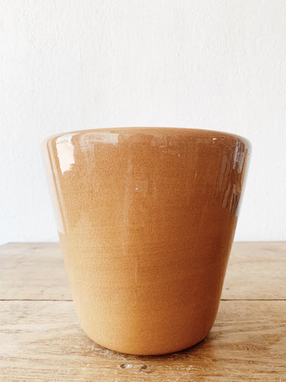Mid Century Glazed Plant Pot with Drainage