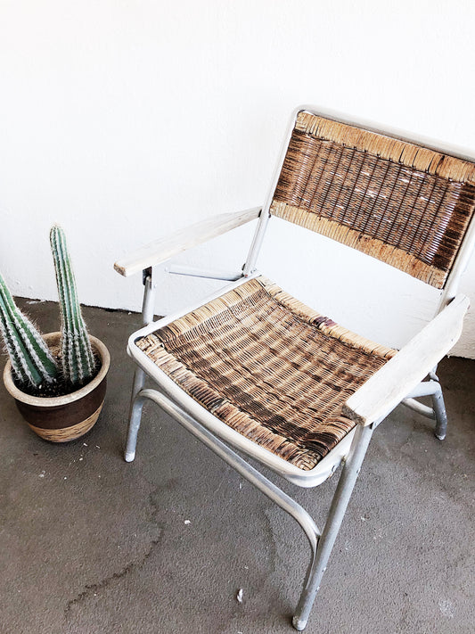 Vintage Woven Folding Chair