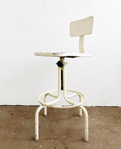 Mid Century Industrial Adjustable Stool