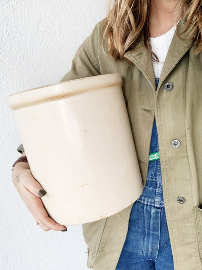 Vintage Salt Glaze Stoneware Crock Large